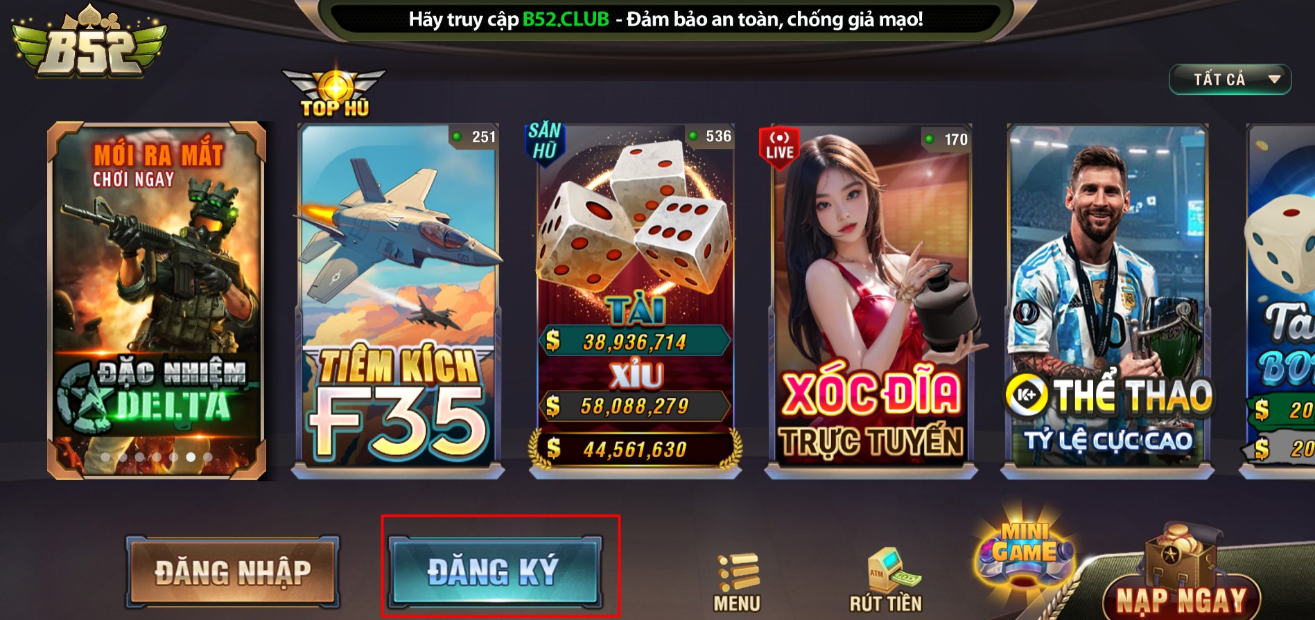 Hướng Dẫn Đăng Ký B52 Club Nhanh Chỉ Trong 3 Giây 1 Click chọn nút đăng ký nằm góc trái màn hình để mở form điền thông tin