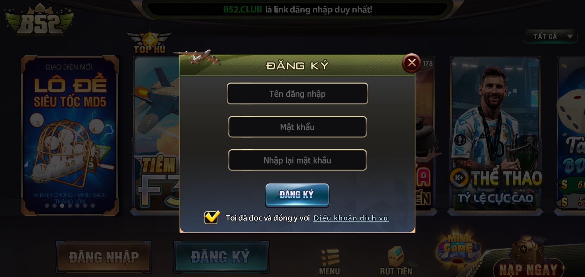 Hướng Dẫn Đăng Ký B52 Club Nhanh Chỉ Trong 3 Giây 4 Điền đầy đủ thông tin để tiến hành Đăng ký B52 Club thành công