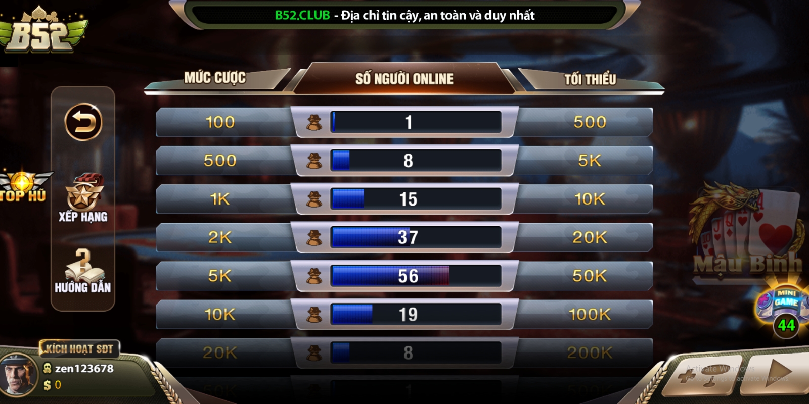 Mỗi trò chơi tại sảnh game bài B52 Club đều mang đến trải nghiệm giải trí chất lượng cao